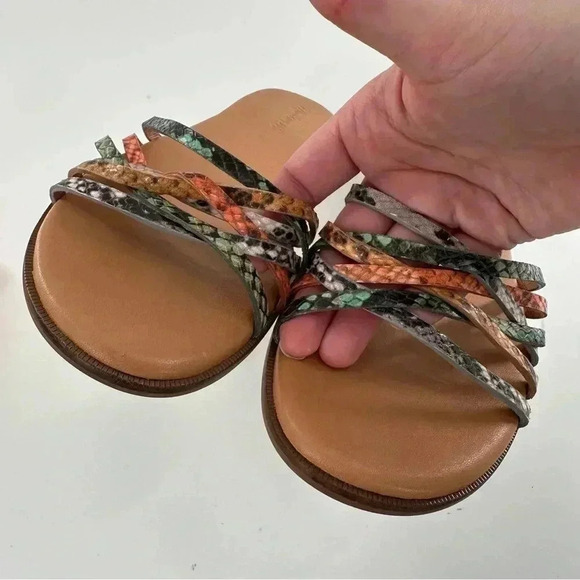 Madewell womens sandals size 9 multicolored snakeskin print leather slides - Picture 9 of 12
